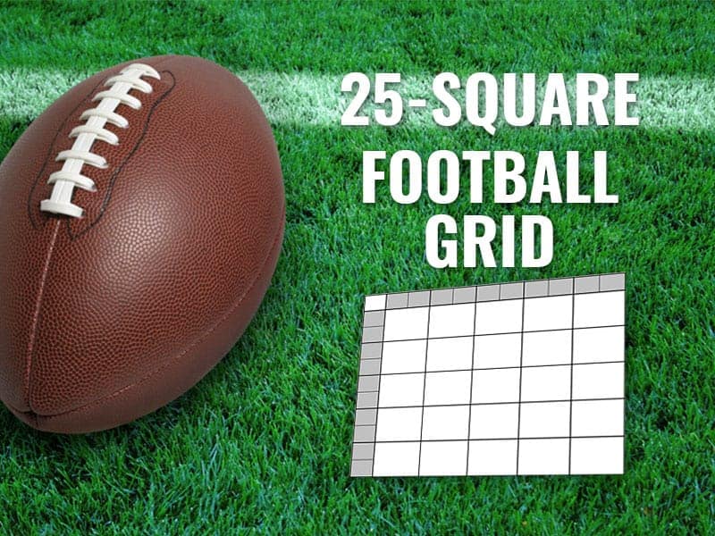 25-square football grid with football to left