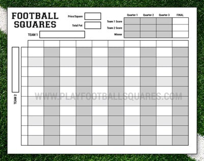 Blank football squares board - free