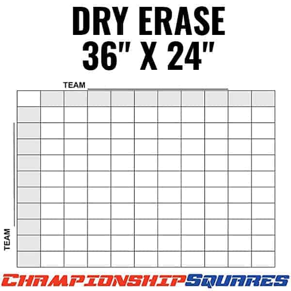 dry erase football squares poster 3 foot by 2 foot