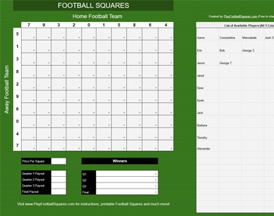 google sheets template for football squares