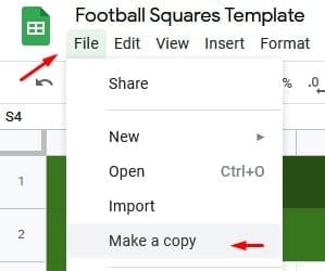 Screenshot how to select Make a Copy