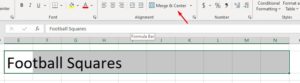 Screenshot: Merging cells in Excel