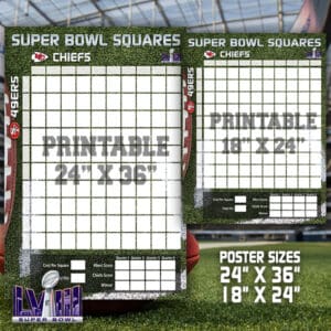 super bowl squares 58 football squares poster sizes