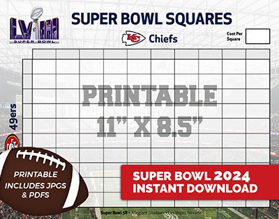 Super Bowl 58 football squares
